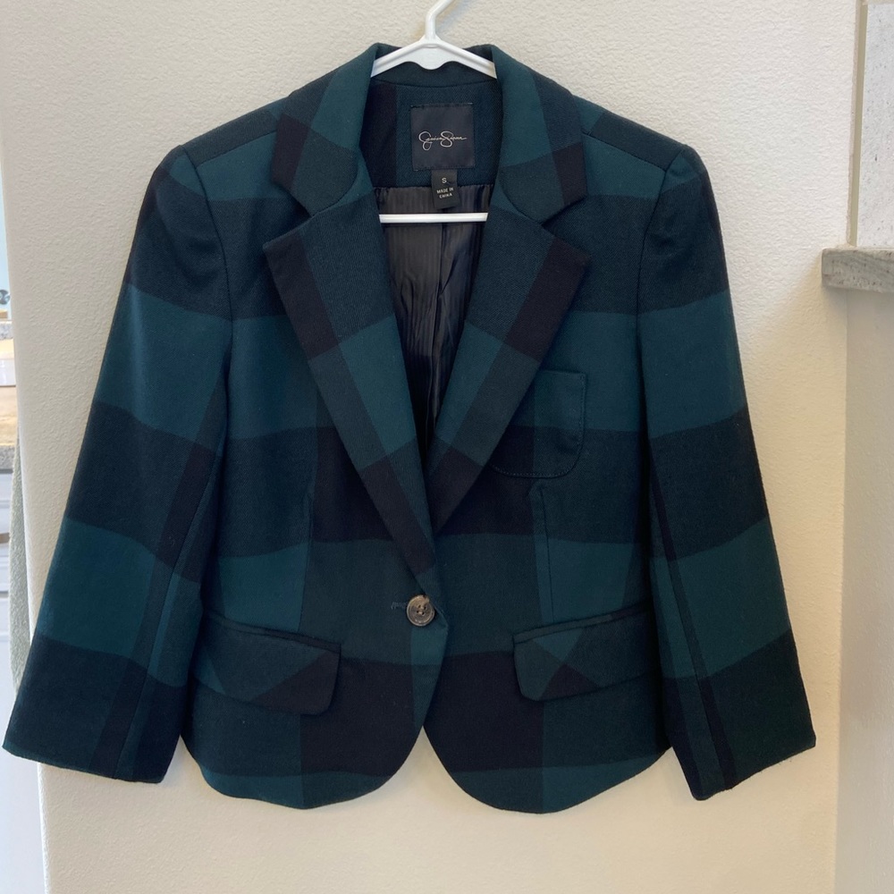 NWOT Jessica Simpson Plaid Crop Jacket small
